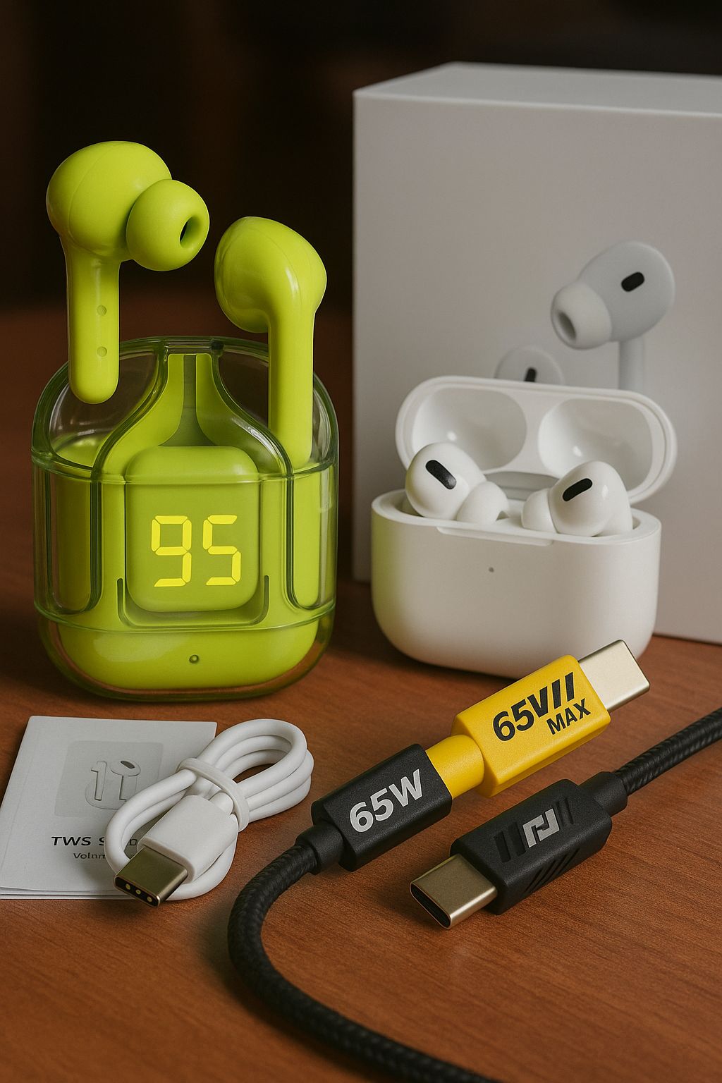 Combo Offer Apple Earbuds pro 2gen & 4 in 1 Fast Charging Cable & Ultrapods